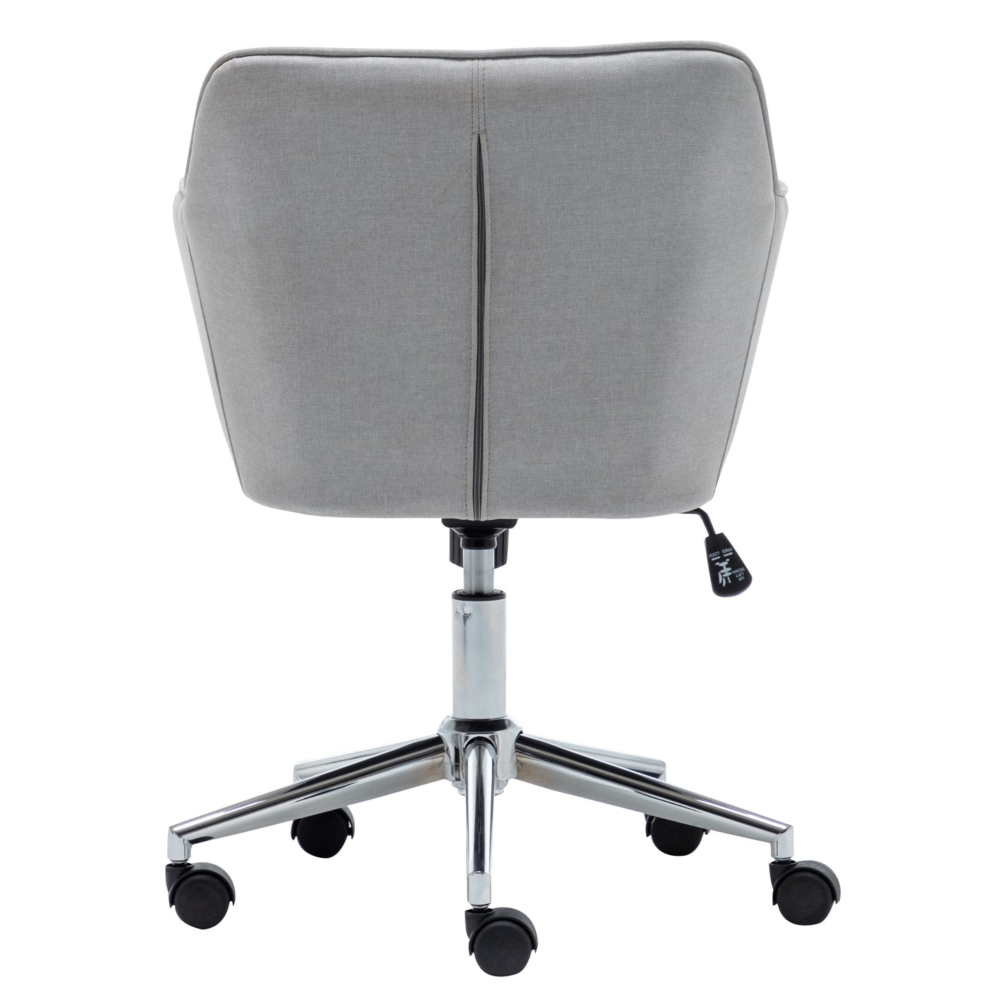 Gray Bucket Office 360 Swivel Diamond Tufted Plush Make-Up Vanity Office Task Executive Chair