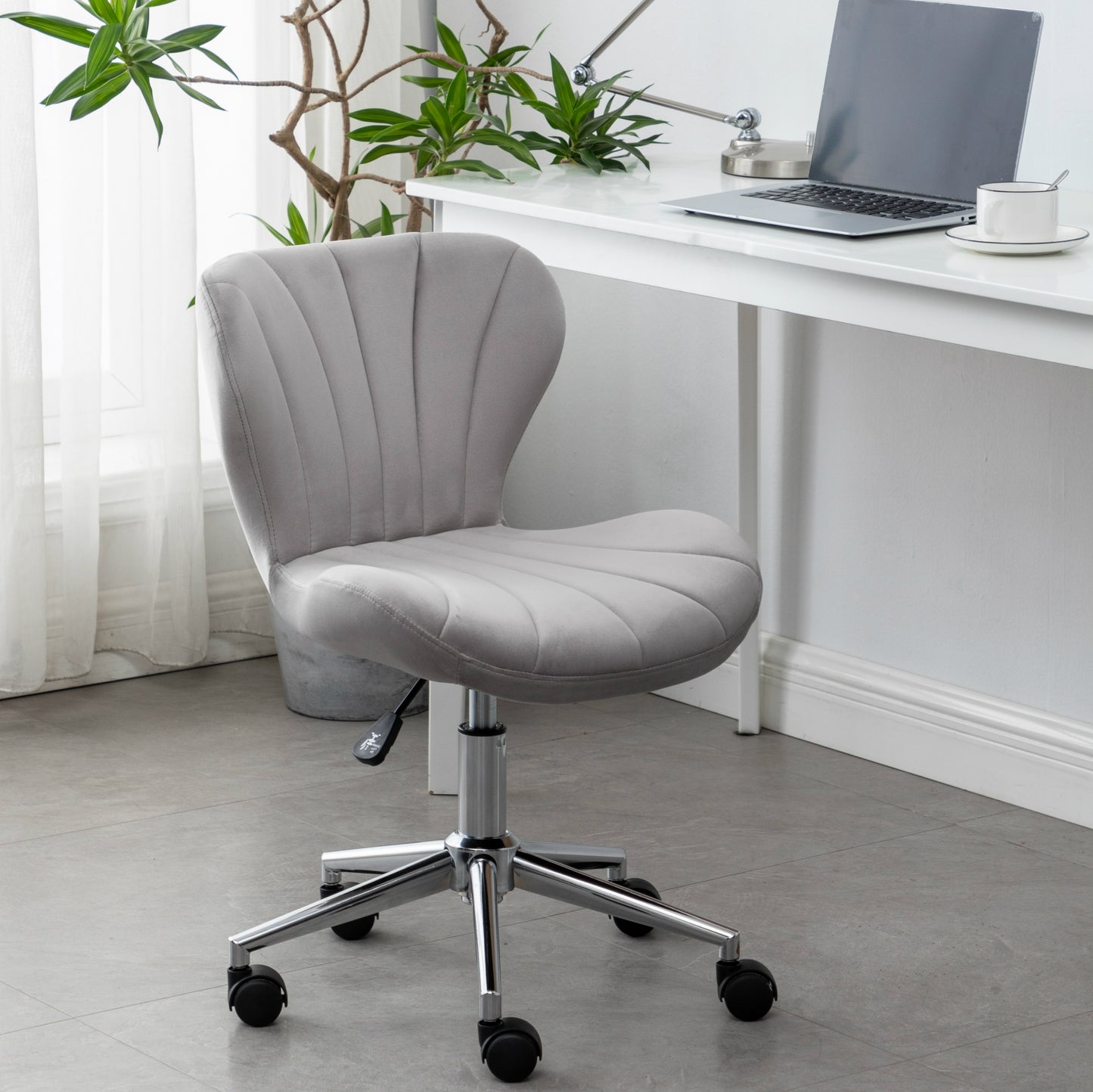 BTExpert Velvet Upholstered Vanity Office Chair for Desk, Conference, or Makeup Use