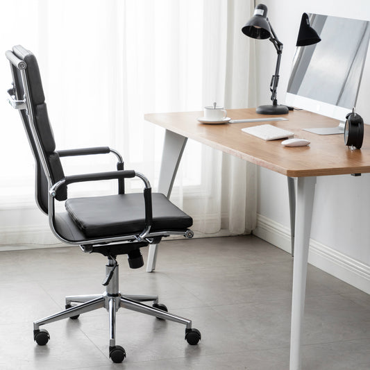 BTExpert Executive PU Leather Swivel Desk Chair, Rolling 360° Task Chair for Home & Office Use