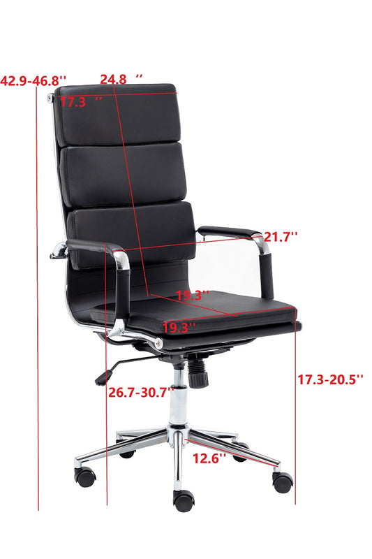 BTExpert Executive PU Leather Swivel Desk Chair, Rolling 360° Task Chair for Home & Office Use