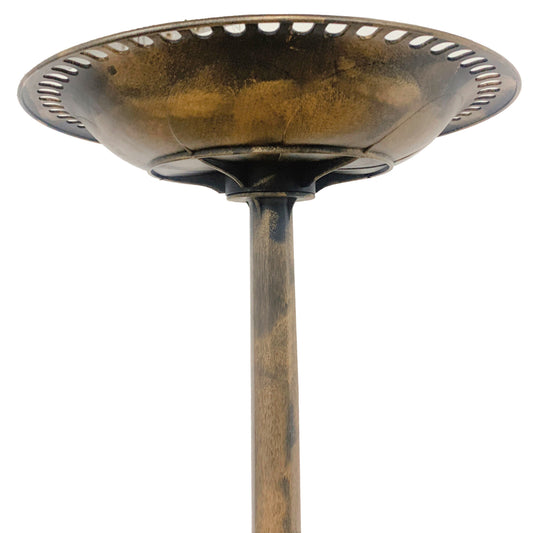 BTExpert Birdbath Copper Bronze 28" Pedestal, Antique Outdoor Garden Resin Fleur de Lis Decoration