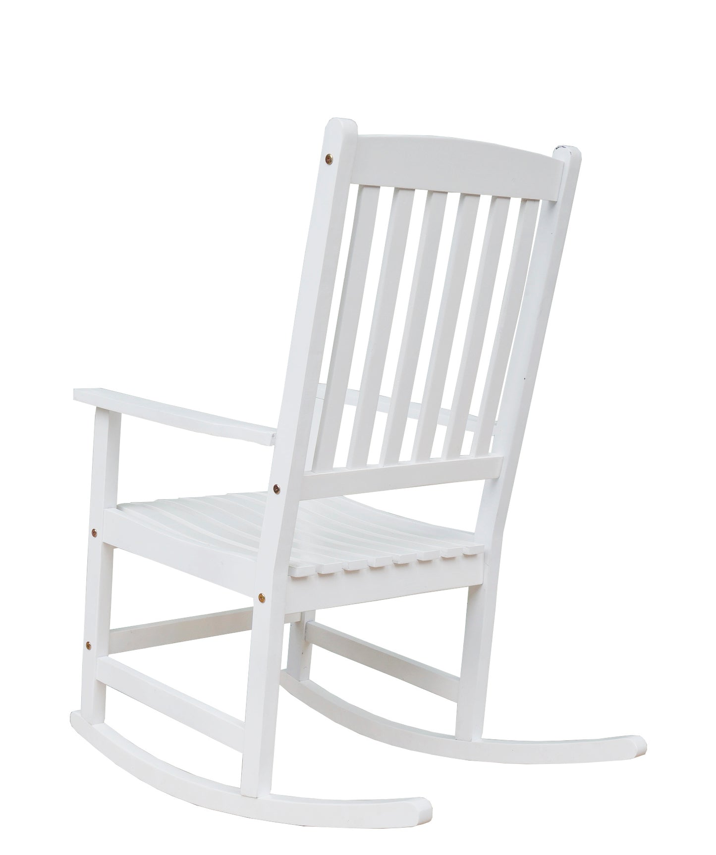 BTEXPERT Slatted Wooden Furniture Rocking Chair Garden Deck Porch Rocker, White, Indoor Outdoor