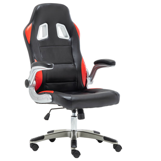 Ergonomic Swivel Adjustable Lumbar Support Tilt Executive Gaming Chair Black Red