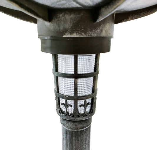 BTExpert Birdbath Vintage Grey Solar Lighted Bath Garden Fountain Decoration Accents