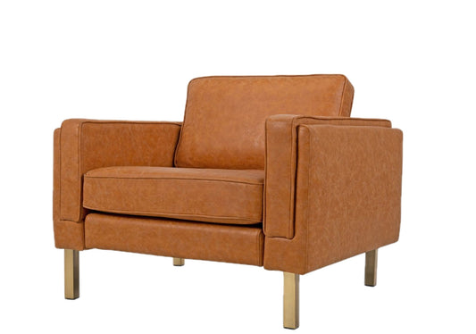 Distressed Vegan Leather Arm chair