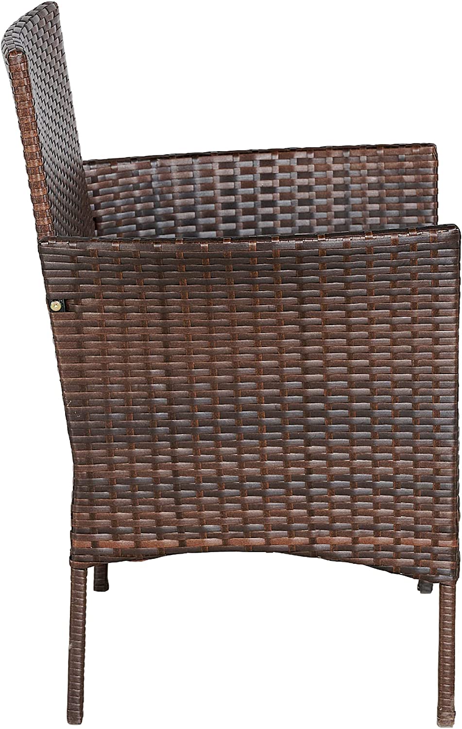 Outdoor 3-Piece Conversation Set (Aqua/Dark Brown) PE Rattan Patio Wicker Chairs with Tempered Glass Table