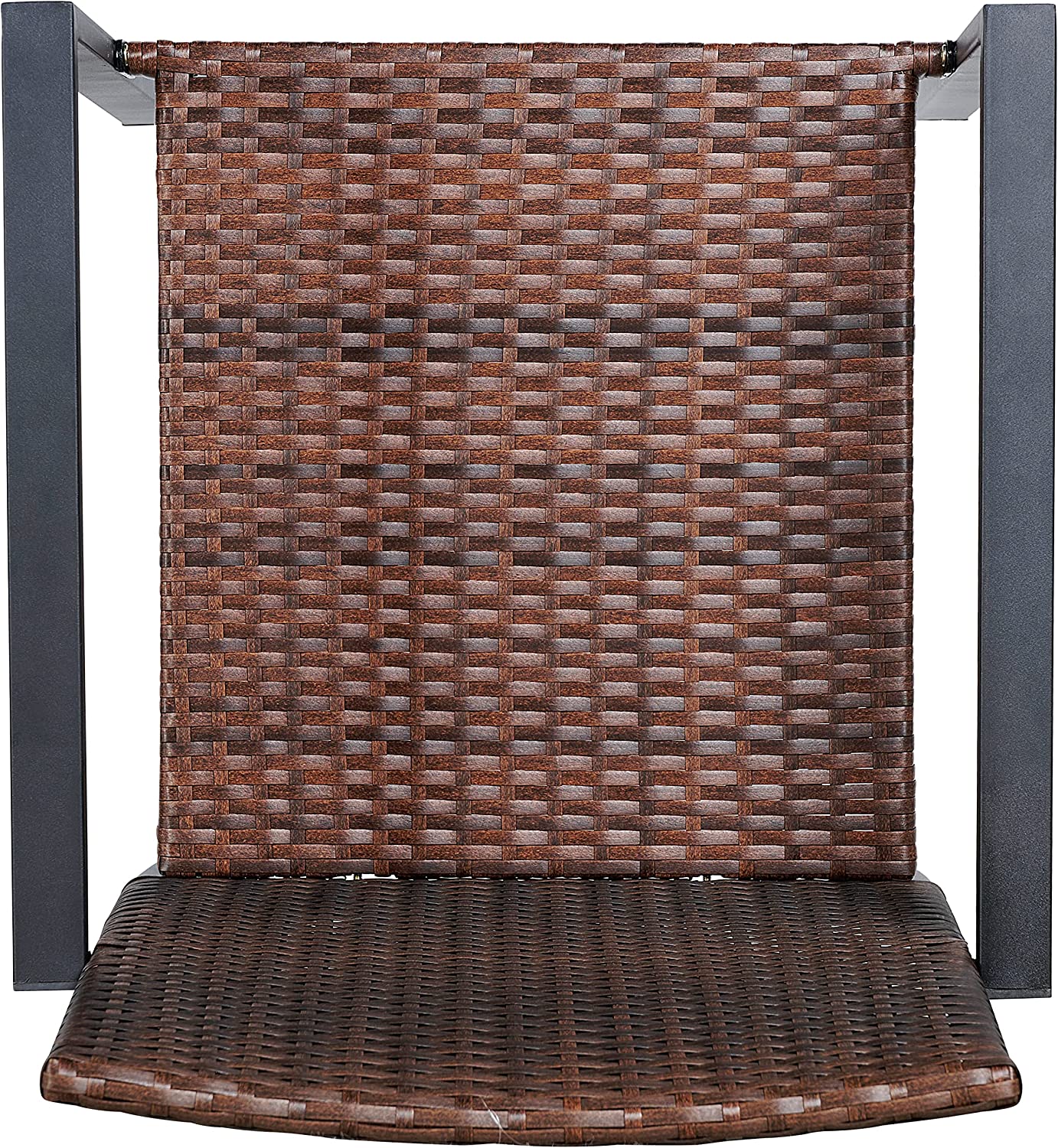 BTExpert Dark Brown Patio Outdoor Furniture Conversation Wicker Bistro Chairs - Set of 2
