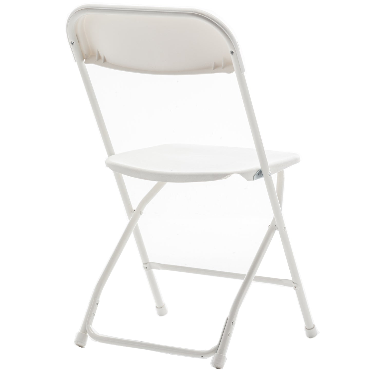 BTExpert White Plastic Folding Chair Steel Frame for Office Wedding Kitchen Dining School - Set of 10
