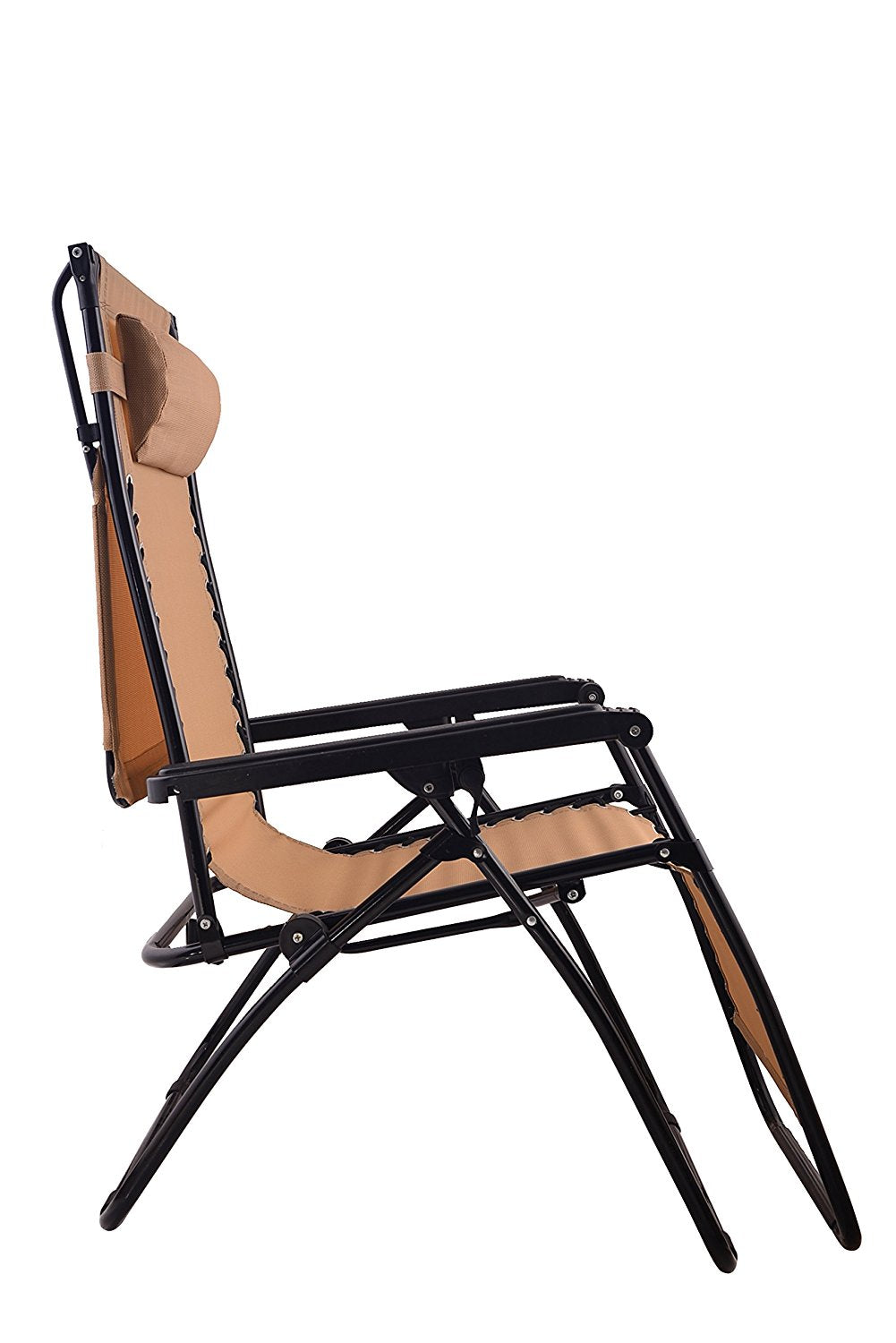 Zero gravity Chair lounge outdoor patio Canopy Sunshade Cup Holder Tan Beige