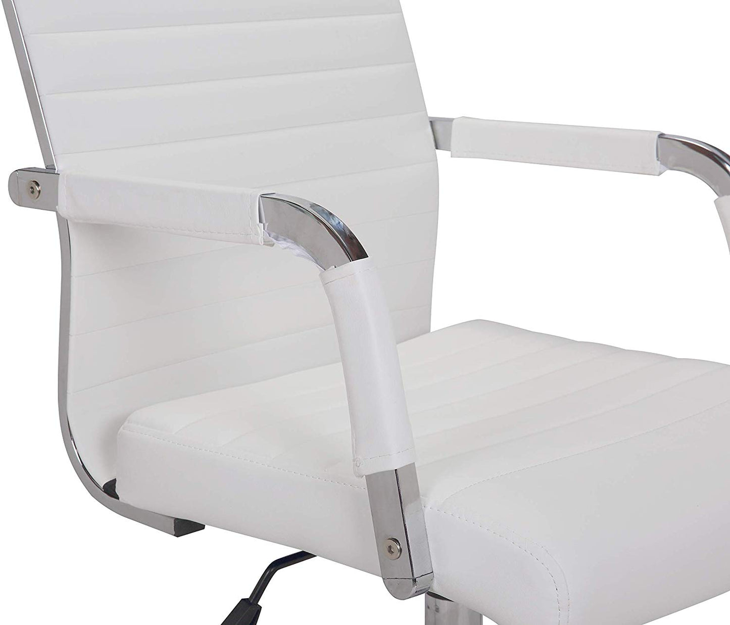 BTExpert Ergonomic High Back PU Leather Swivel Manager Chair, White