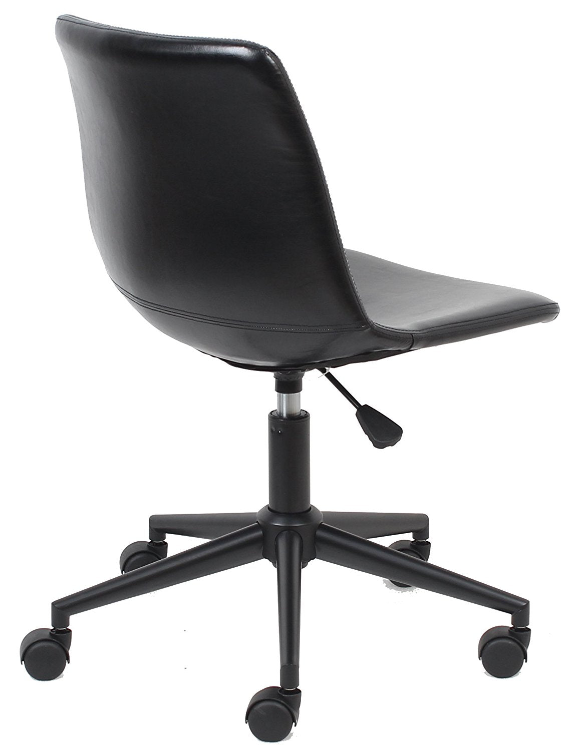 BTExpert Aati Mid Back Fuax Leather Task Chair, Black Office Chair