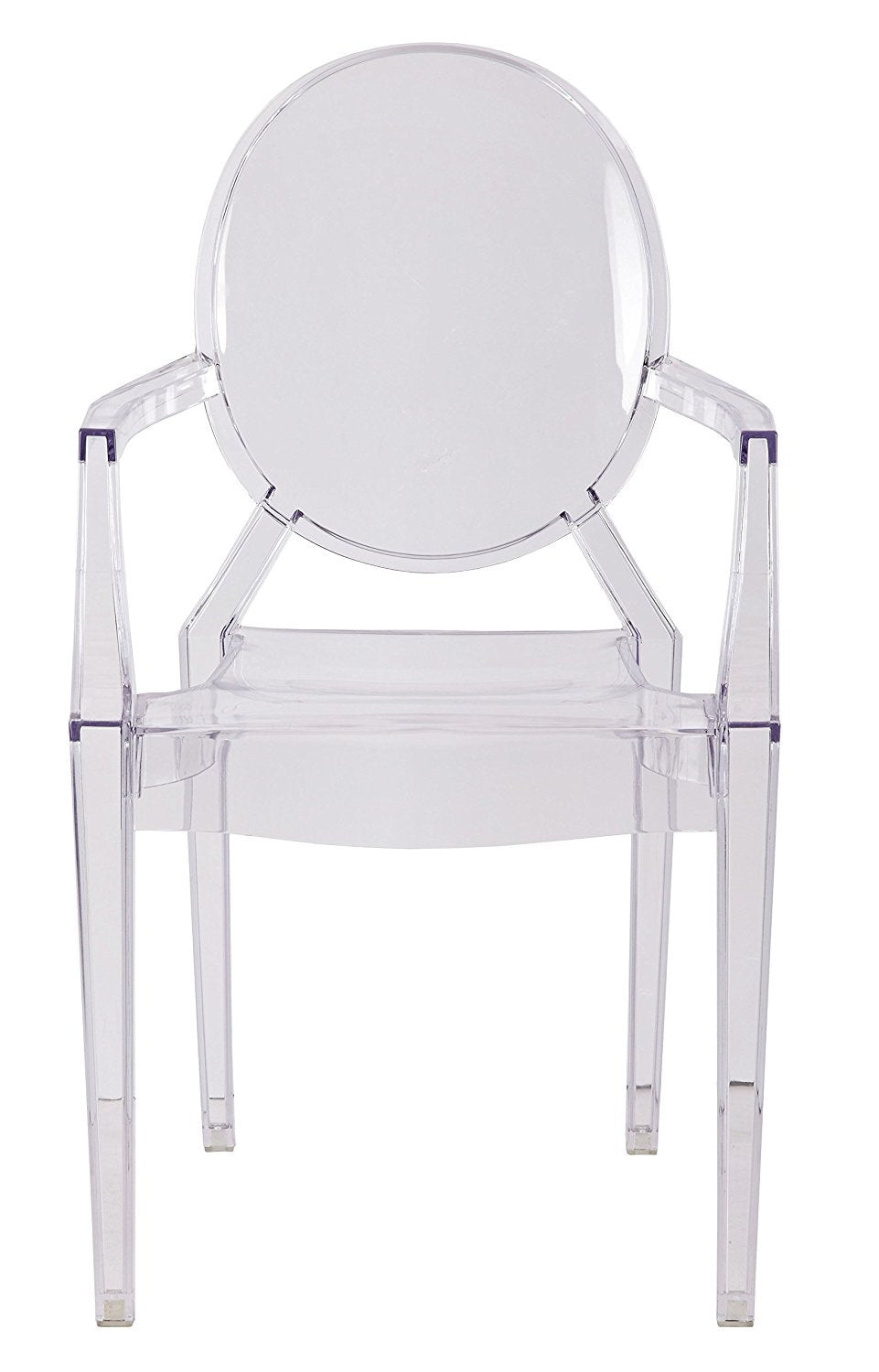 Pair of Accent Transparent Dining Chair armless Clear See Through (set of two)