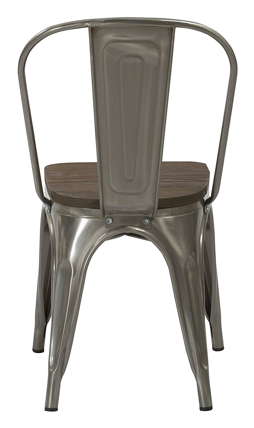 Industrial Antique Gunmetal Rustic Distress Dining Cafe Metal Side Chairs - Set of 2