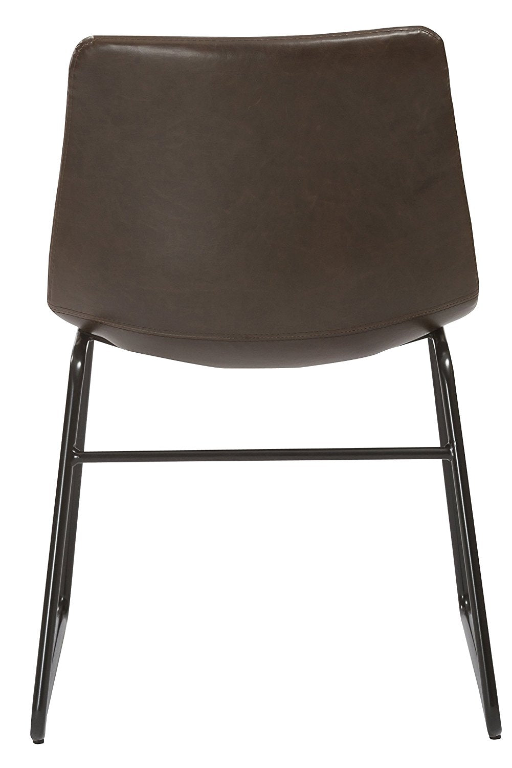 Btexpert Leather Upholstery Dining Chairs, Brown Rustic Style - Set of 2