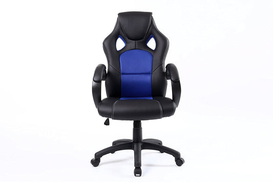 Ergonomic Gaming Tilt Swivel High Back Leather Office Executive Chair, Blue