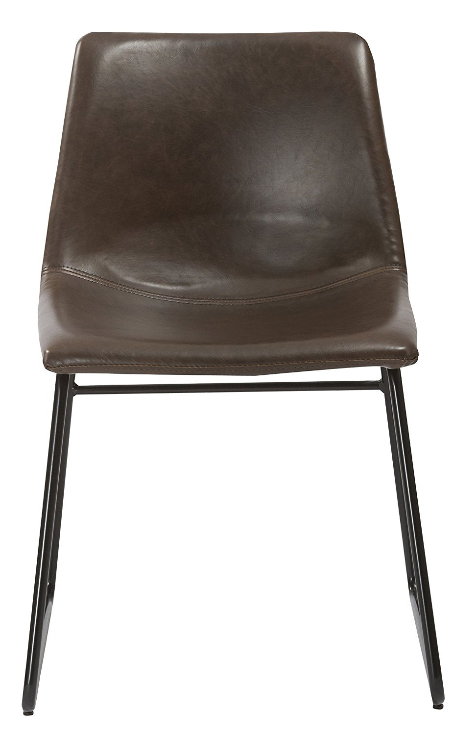 Btexpert Leather Upholstery Dining Chairs, Brown Rustic Style - Set of 2
