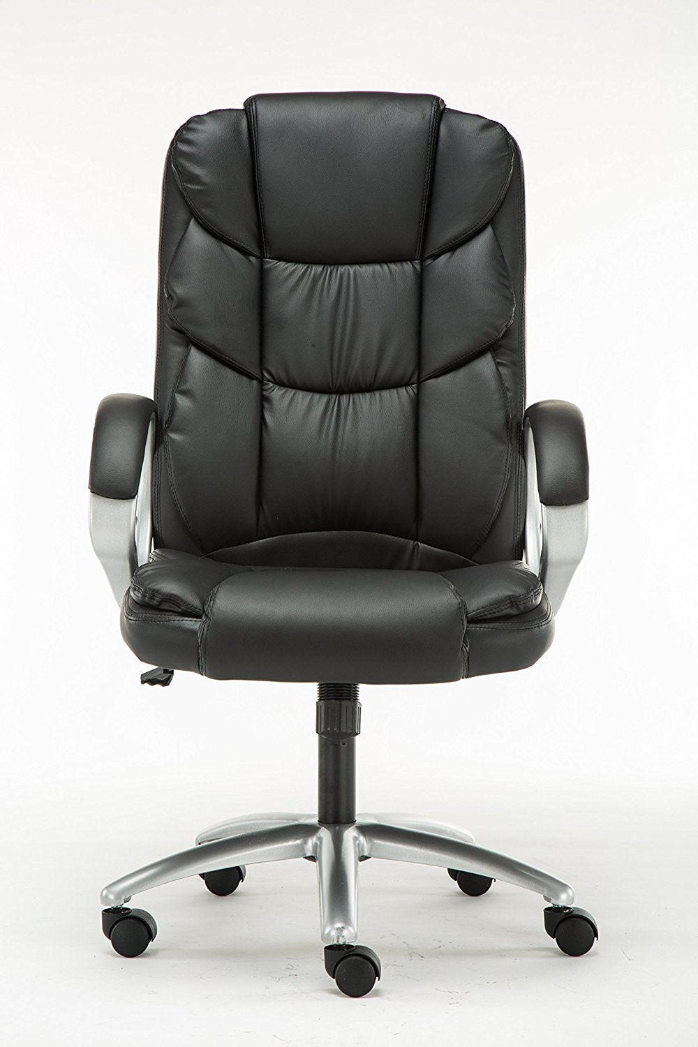 BTExpert Adjustable Tilt High Back Swivel Leather Executive Chair, Black