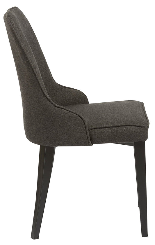 Btexpert Fabric Upholstery Dining Chairs, Steel, Dark Gray - Set of 2