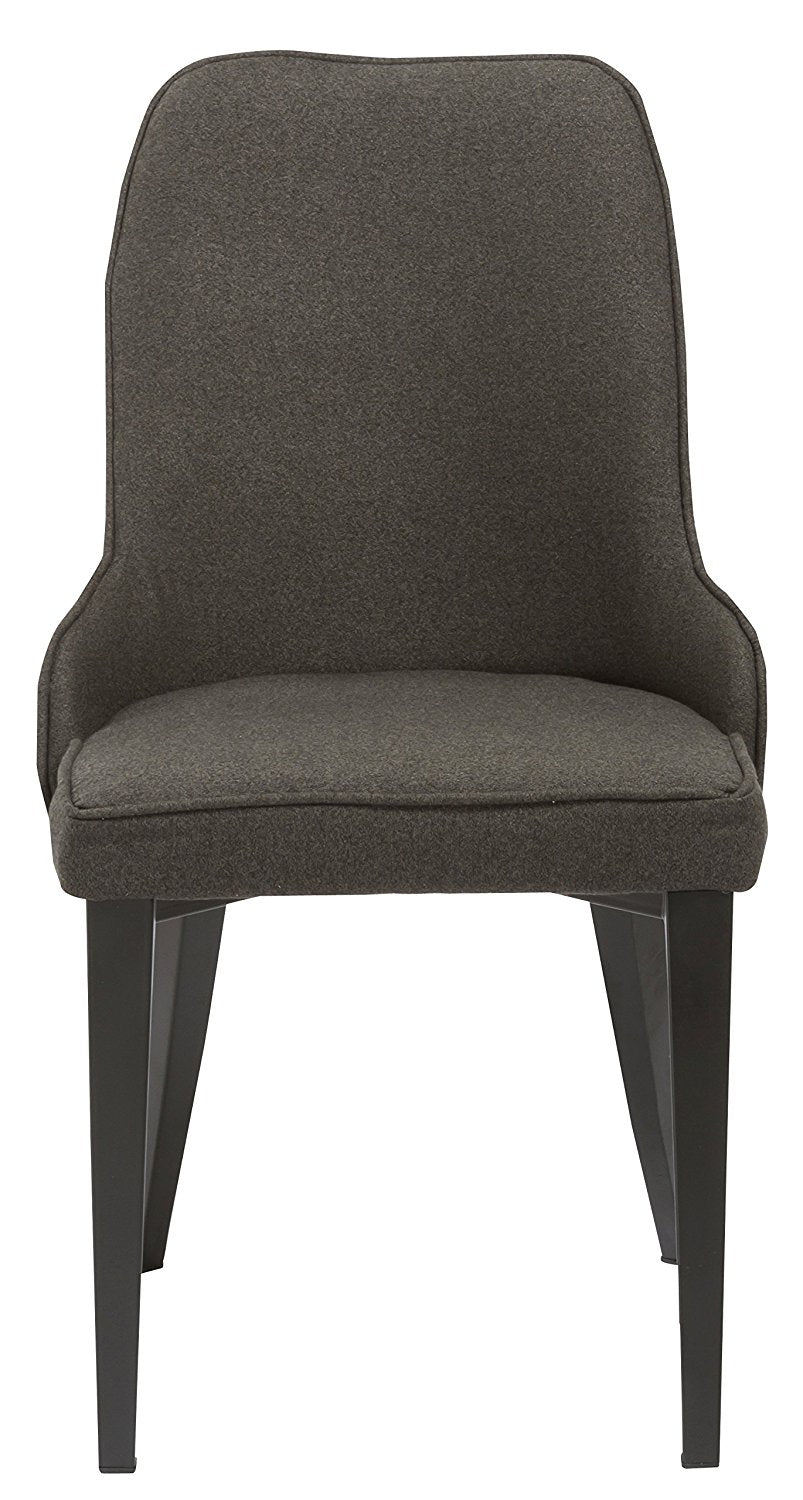 Btexpert Fabric Upholstery Dining Chairs, Steel, Dark Gray - Set of 2