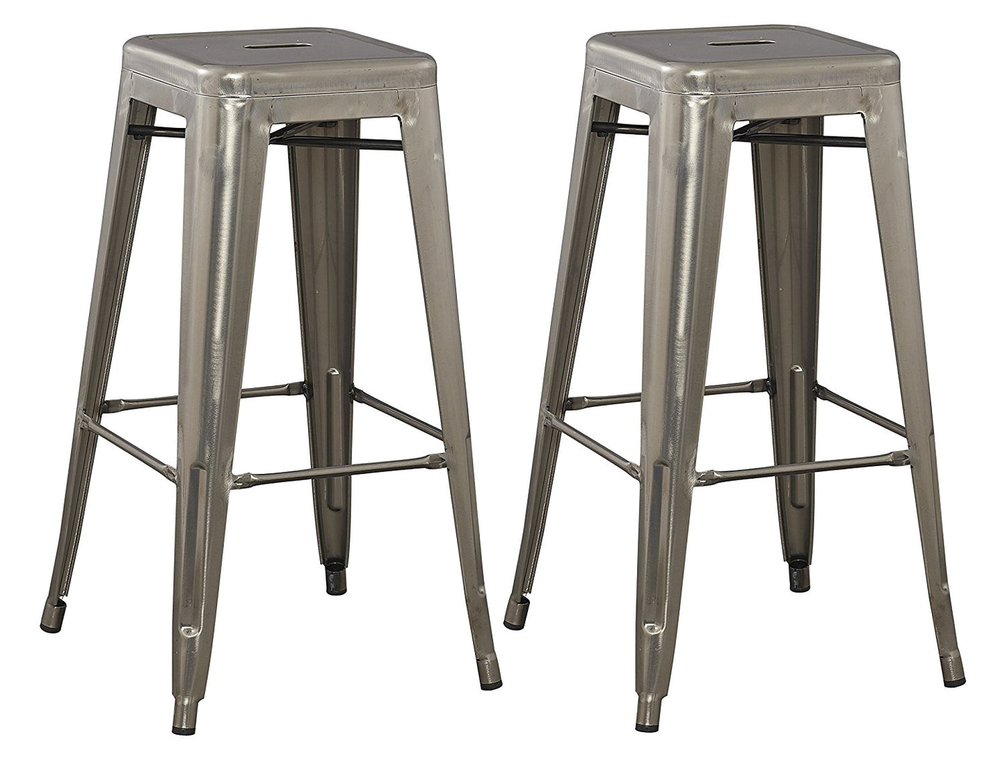 BTExpert 30" Solid Steel Industrial Bronze Distressed Metal Dining BarStool - Set of 4