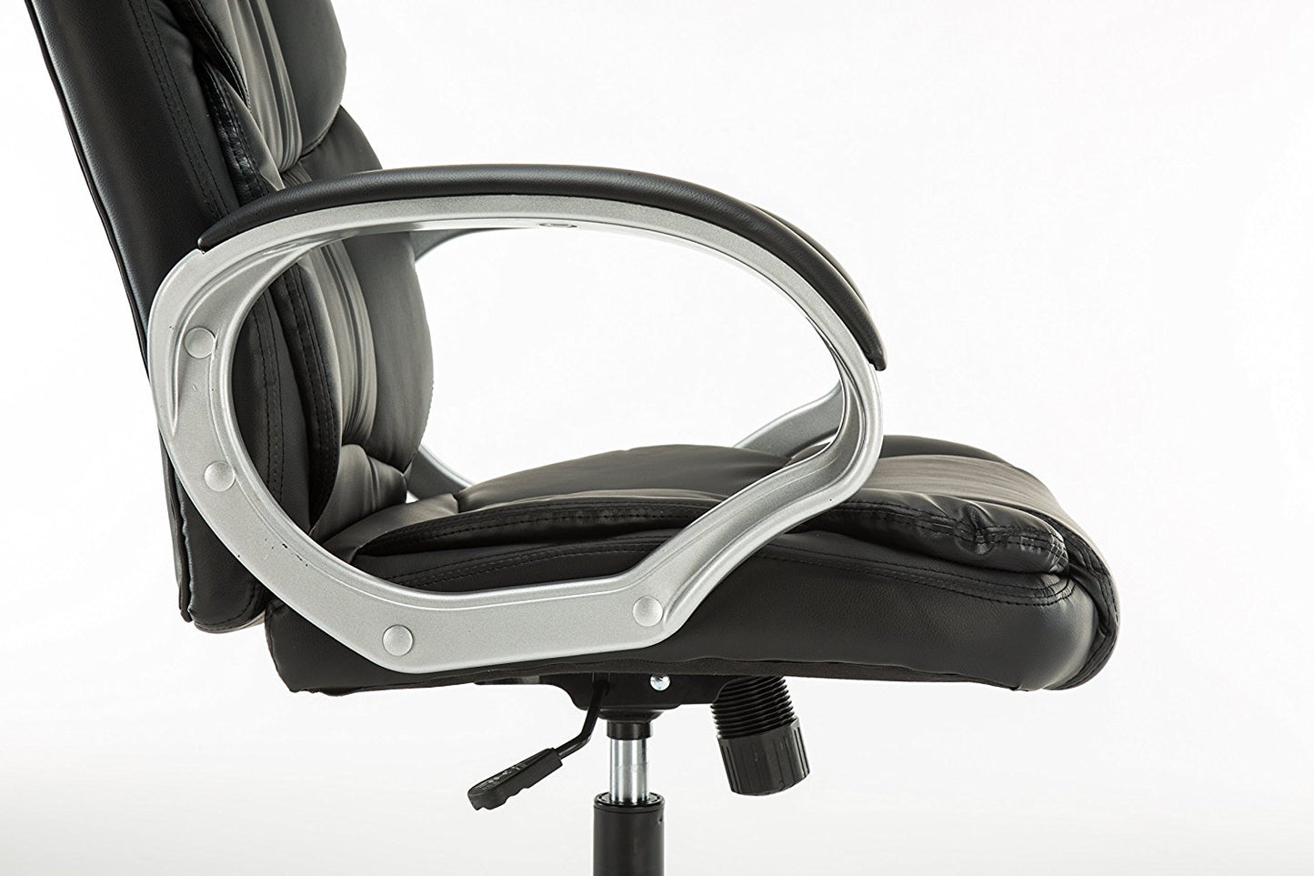 BTExpert Adjustable Tilt High Back Swivel Leather Executive Chair, Black