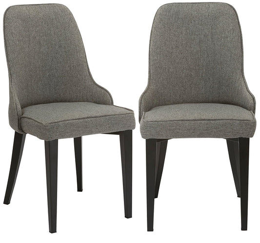 Btexpert Upholstery Dining Chairs, Steel, Gray - Set of 2