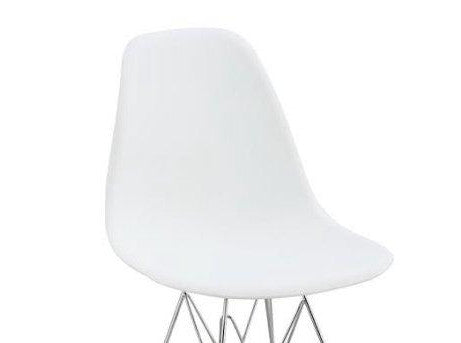 Chromed Wire Legs Dining Side armless Lounge Chair White DSR - Set of 4