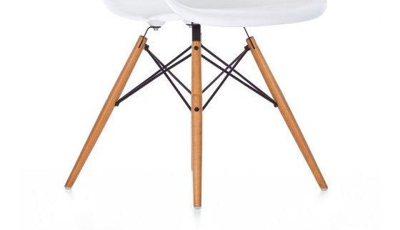 Eiffel Armchair Natural Wood Dowell Legs Dining Arm Chair White DAW