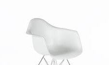 Eiffel Armchair Chrome Wire Dowell Legs Dining Arm Chair White DAR