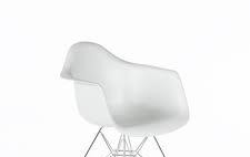 Eiffel Chrome Wire Dowell Legs Dining ArmChair White DAR - Set of 2