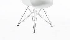 Eiffel Armchair Chrome Wire Dowell Legs Dining Arm Chair White DAR