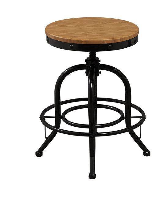 Solid 18-26 " Counter height Adjustable Bamboo top Metal Swivel Barstool - 2 pack