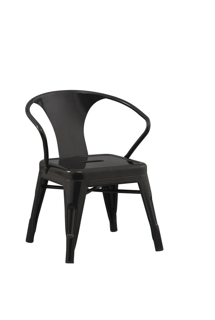 Solid Stacking Industrial Black Kids Play Stackable Metal Chair Arm(se