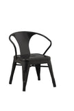Solid Stacking Industrial Black Kids Play Stackable Metal Chair Arm - Set of 2