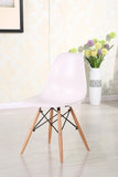 Eiffel Natural Wood Dowell Legs Dining Side Chair White DSW - Set of 4