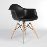 Eiffel Armchair Natural Wood Dowell Legs Dining Arm Chair Black DAW
