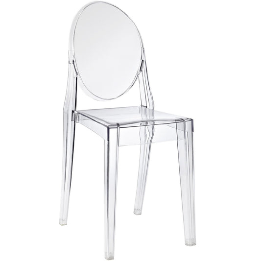 Pair of Accent Transparent Dining Chair armless Clear See Through (set of two)