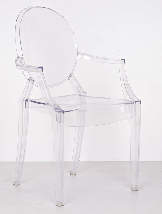 Transparent Crystal Accent Dining arms Chair Clear (set of two)