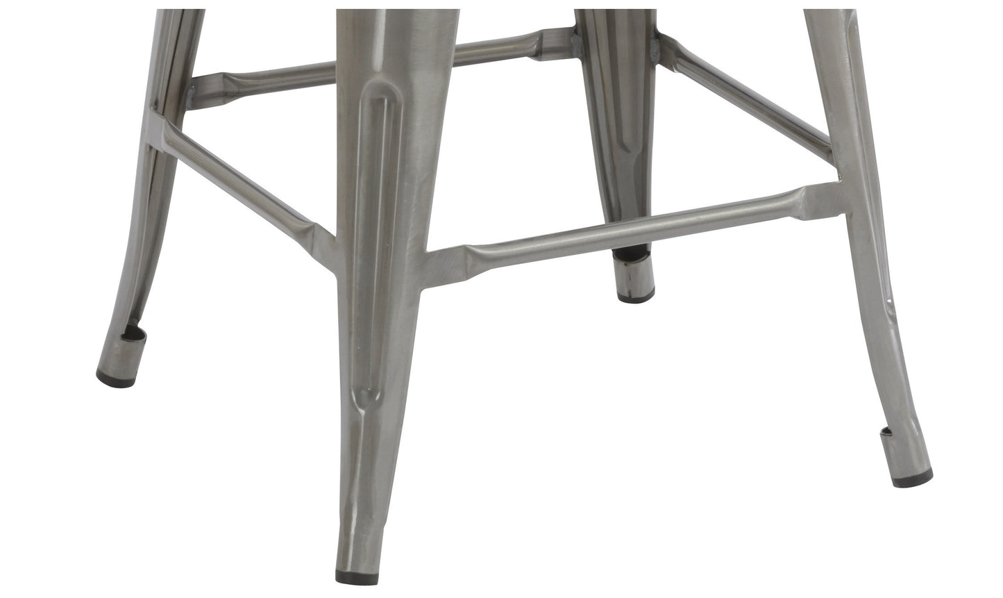 24" Clear Metal Antique Rustic Counter height Bar Stool Chair High Back - Set of 2