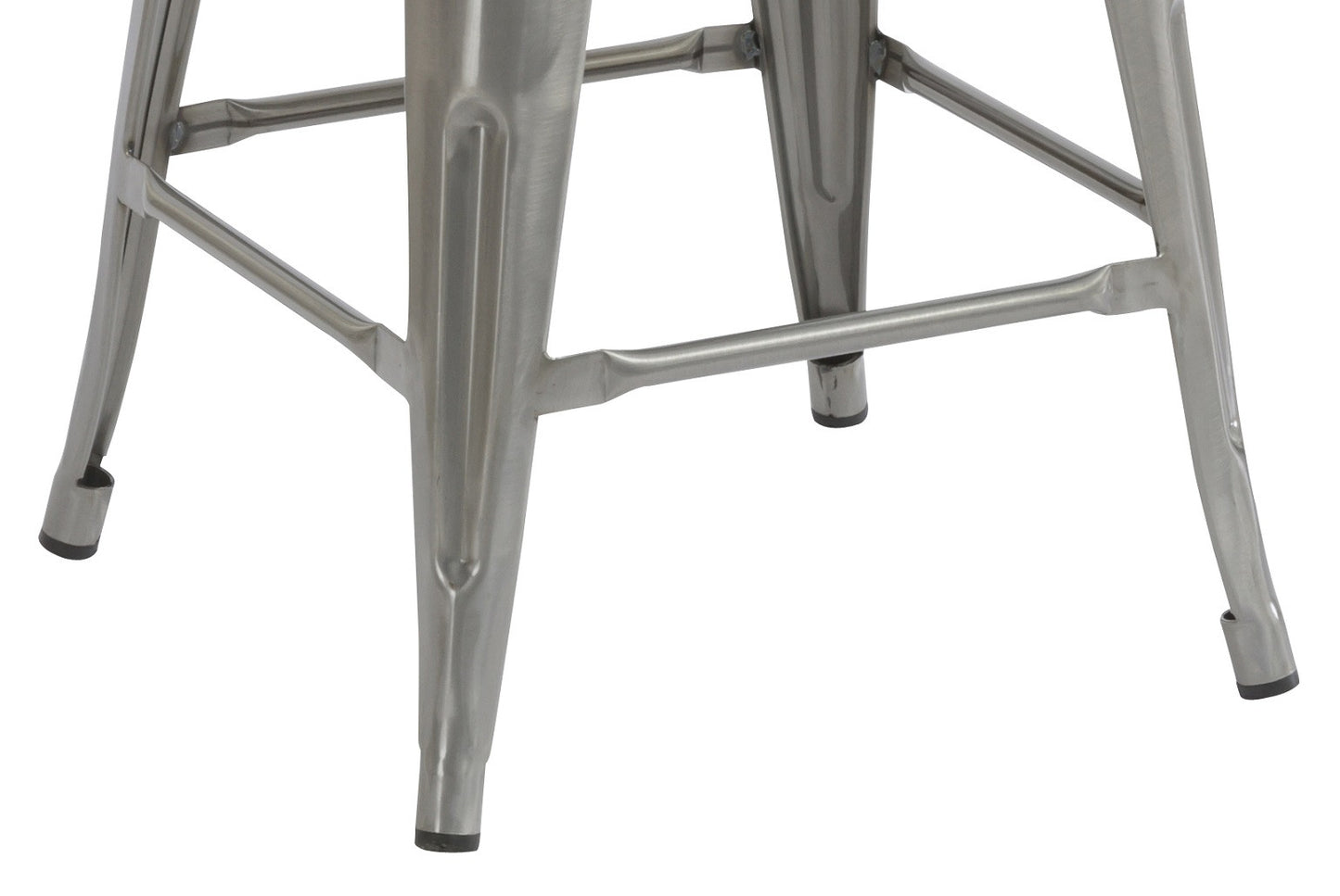 24" Clear Metal Antique Counter height Bar Stool Chair High Back Wood seat - Set of 2