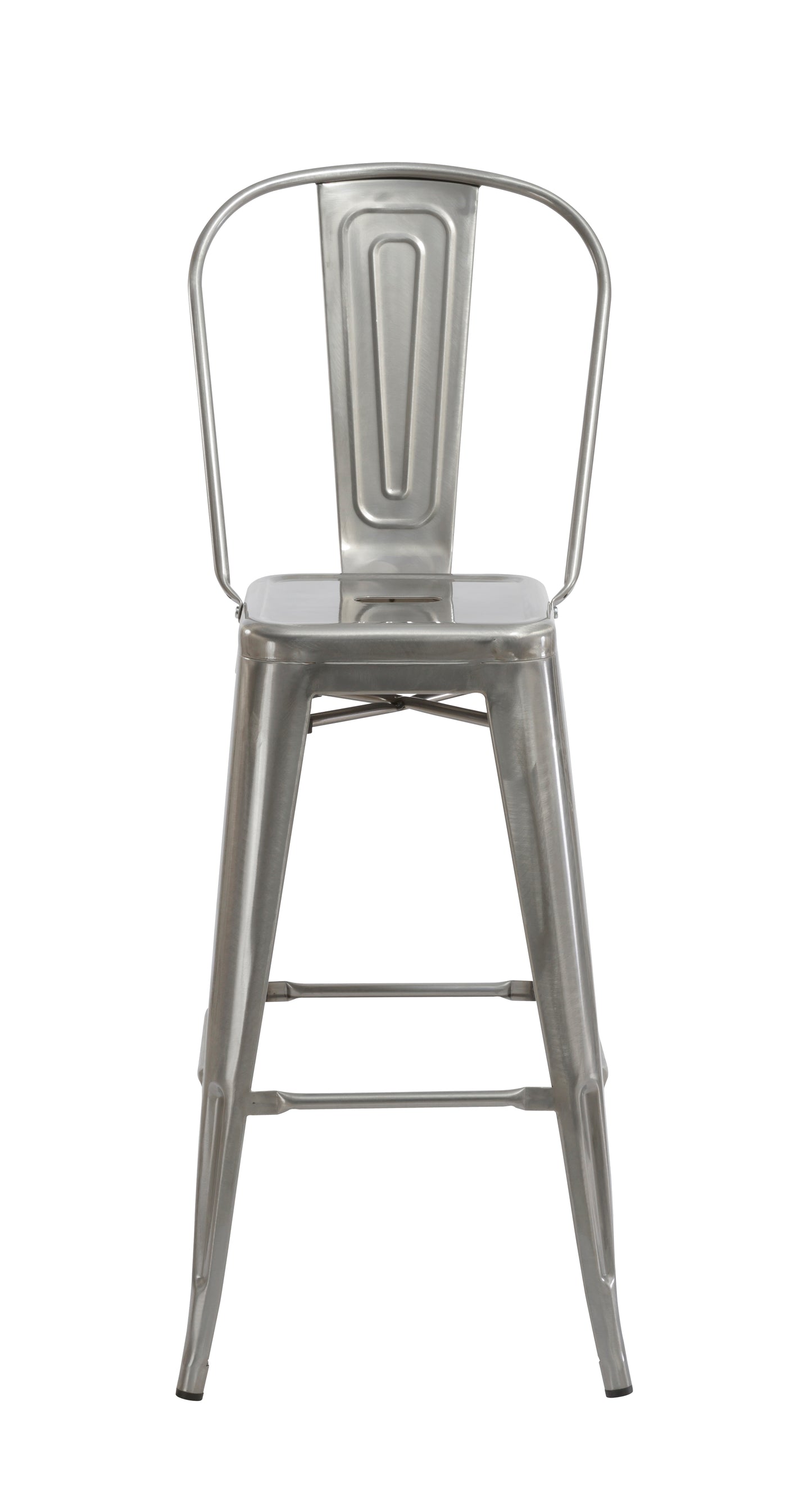BTExpert 30" Industrial Clear Metal Antique Rustic height Bar Stool Chair High Back - Set of 4