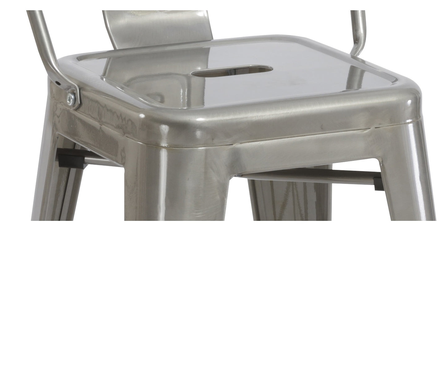 BTExpert 30" Industrial Clear Metal Antique Rustic height Bar Stool Chair High Back - Set of 4