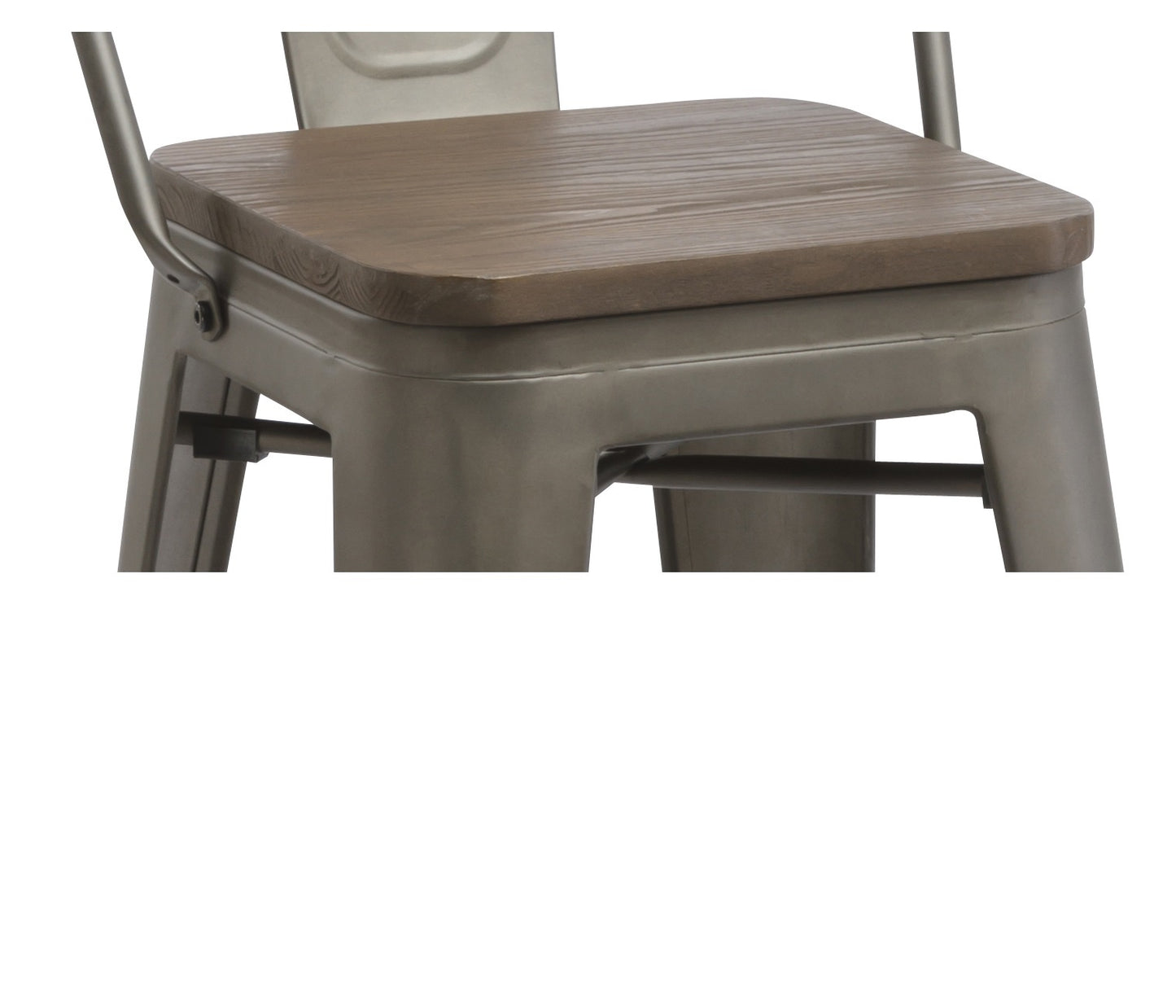 BTExpert 30" Metal Antique Rustic Counter height Bar Stool Chair High Back Wood seat - Set of 4