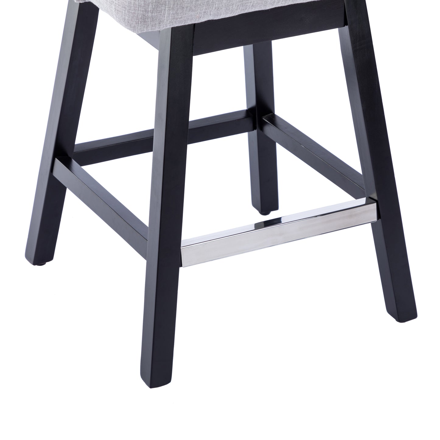 BTExpert Mid-Century Modern Linen Upholstered Swivel Barstools, 26" Counter Height - Set of 2