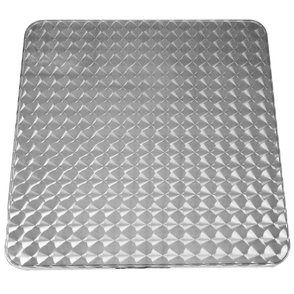 BTExpert Indoor Outdoor 23.75" Square Patio Restaurant Table Stainless Steel Silver Aluminum with Base - Set of 2