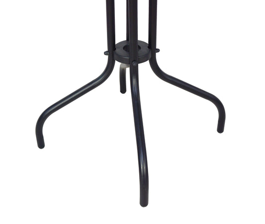 BTExpert Indoor Outdoor 28" Round Glass Metal Table Gray Rattan Trim + 3 Gray Rattan Stack Chairs