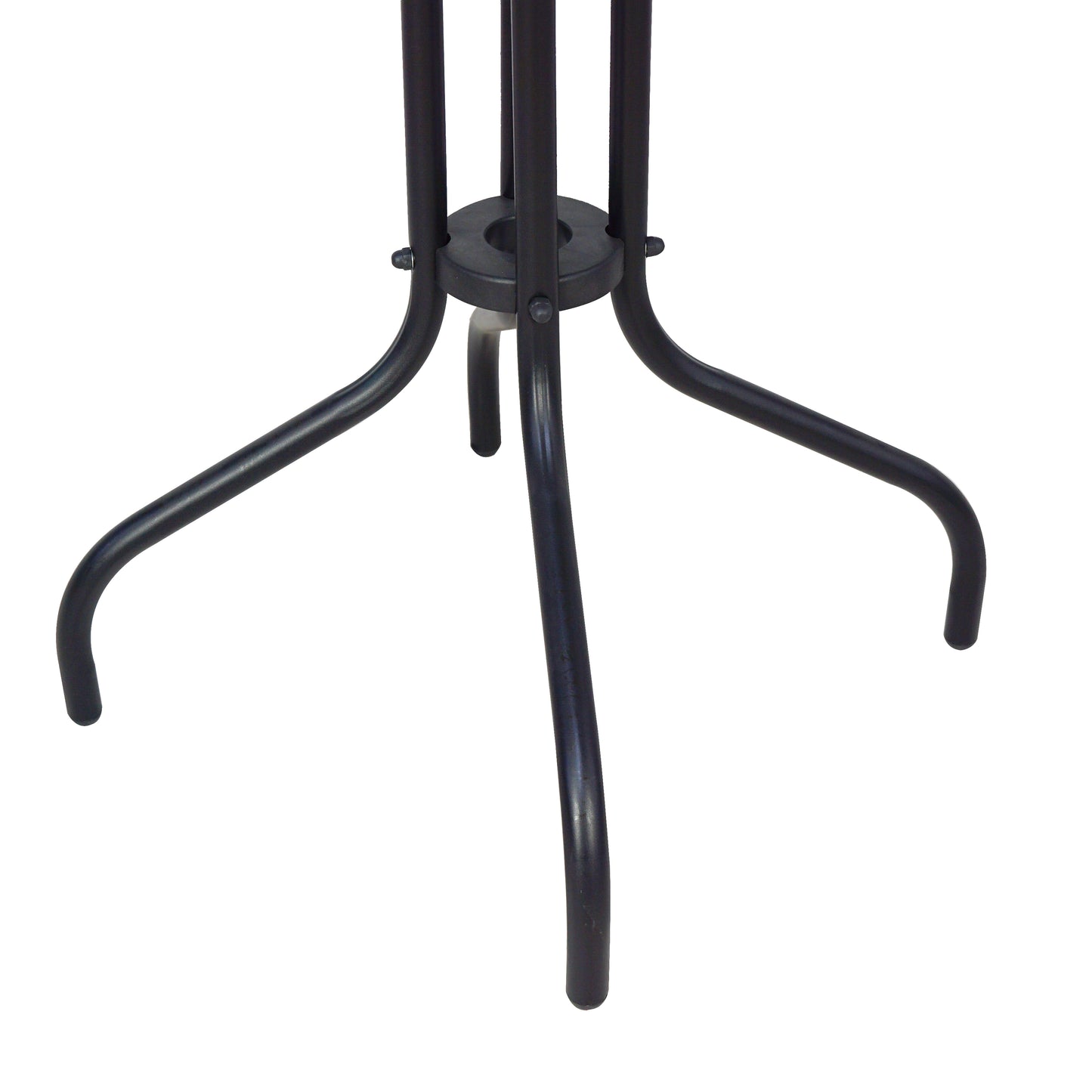 BTExpert Indoor Outdoor 28" Round Glass Metal Table Gray Rattan Trim + 2 Gray Rattan Stack Chairs