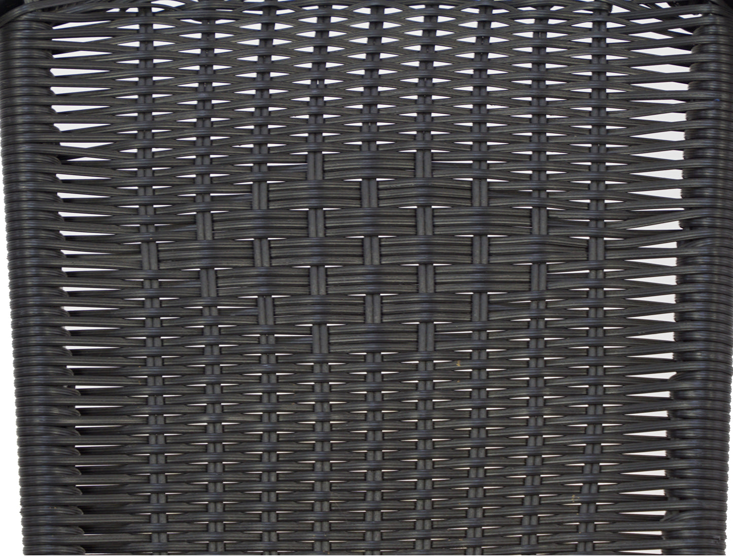 BTExpert Indoor Outdoor 28" Square Glass Metal Table Black Rattan Trim + 4 Black Rattan Stack Chairs
