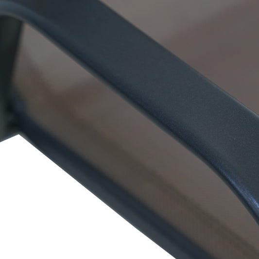 BTExpert Brown Restaurant Flexible Sling Stack Chairs, Metal Frame, Outdoor Patio - Set of 2