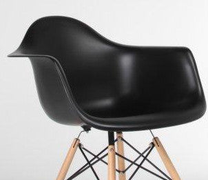 Eiffel Armchair Natural Wood Dowell Legs Dining Arm Chair Black DAW